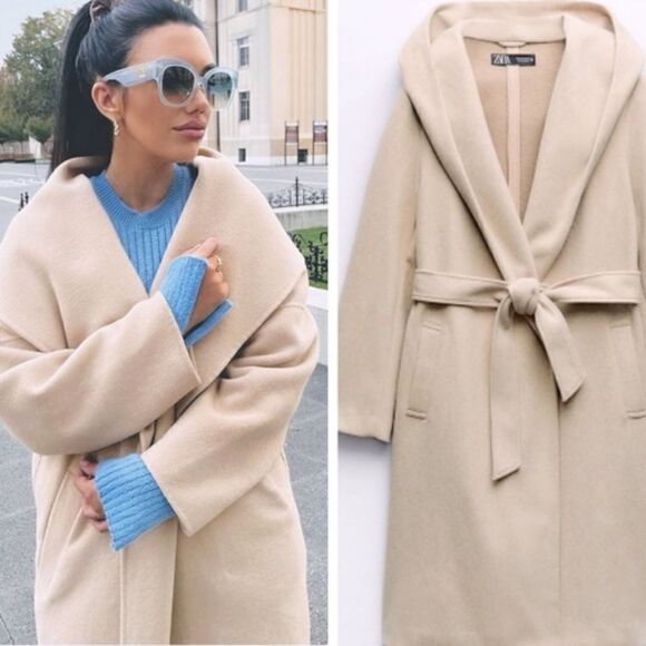 SOLD*********ZARA SOFT HOODED COAT Bloggers fav - Picture 2 of 8